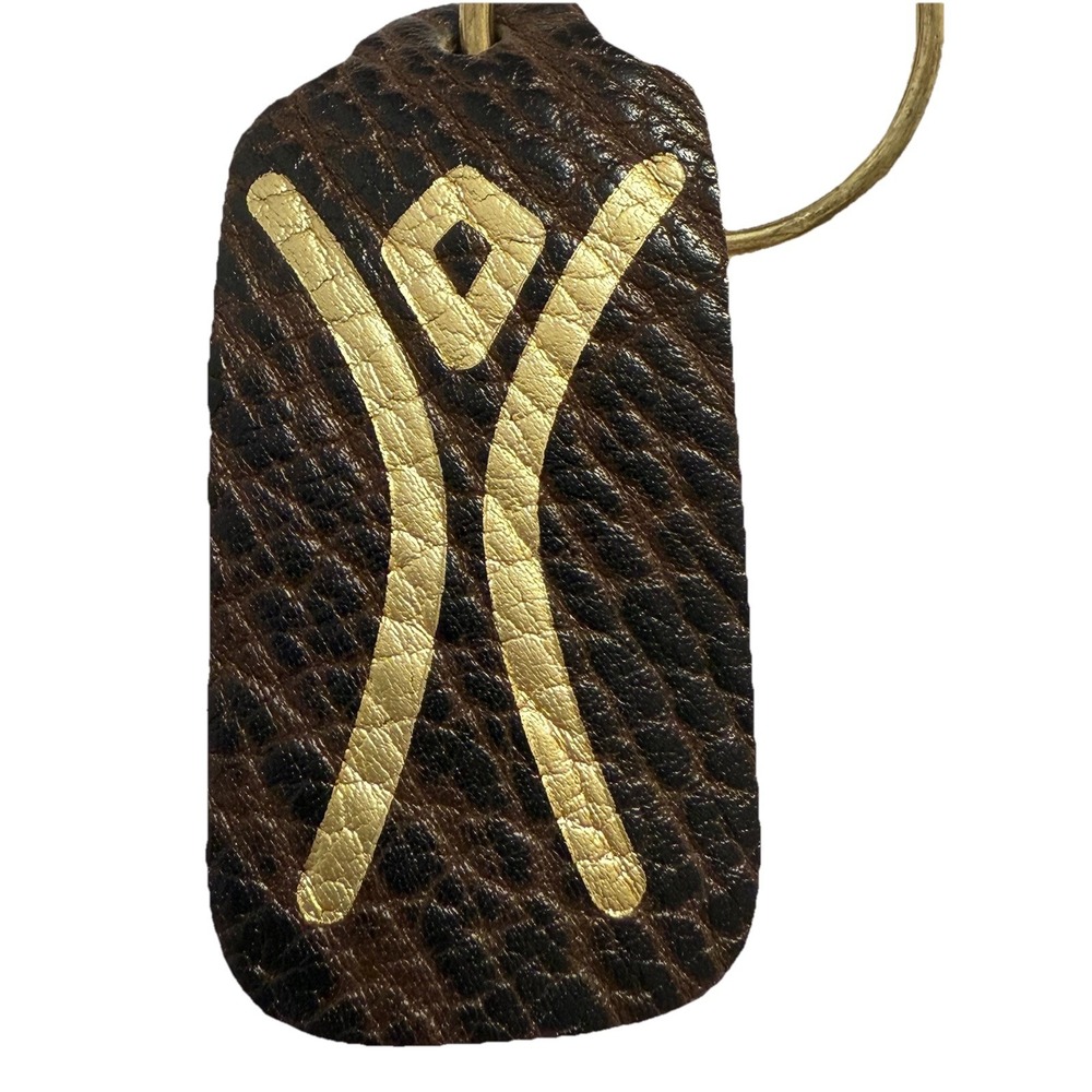 RARE! Limited Edition Vintage "Burning Man"  Leather Pendant Keychain Bag Charm - Picture 2 of 8